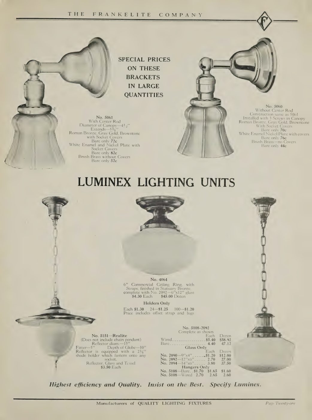 Portable and floor lamps, including the company's Lumenex lighting unit.