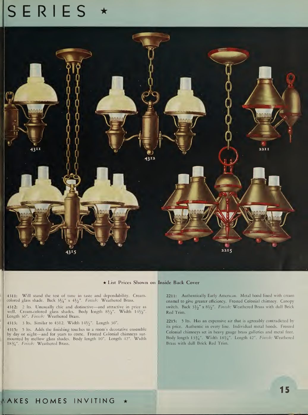 The Van Dyke series, with warm-toned chandelier bodies and shaded wall brackets.
