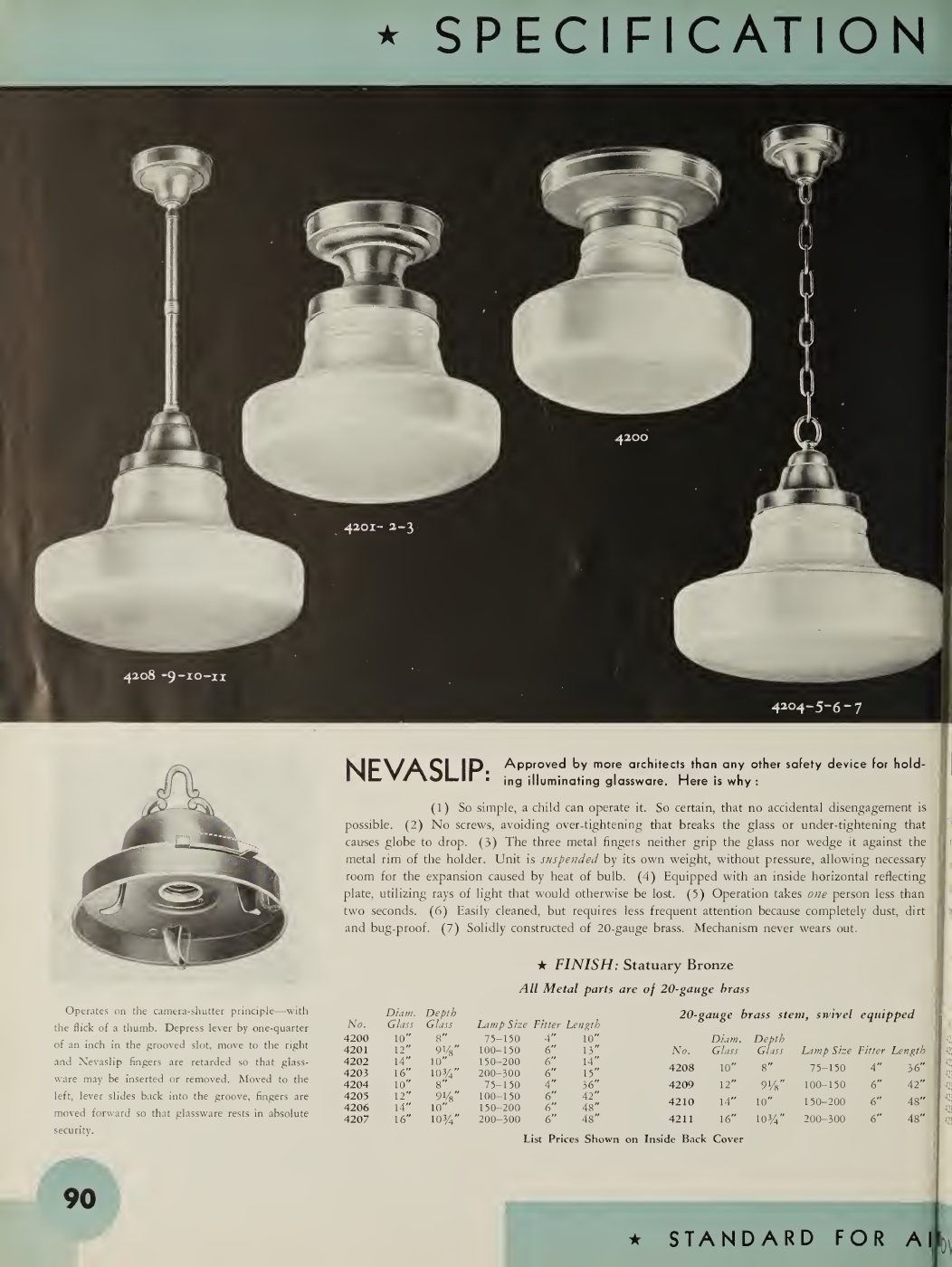 Dimensions and technical specifications for close-ceiling glass fixtures.